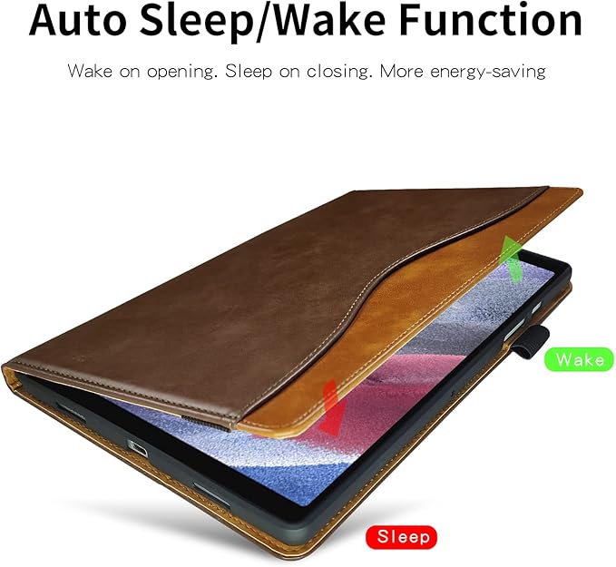 Case for Samsung Galaxy Tab A7 Lite 8.7 inch 2021 Case SM-T220 / T225 Bussiness Premium PU Leather Folio Stand Cover Flip Shell with Card Slot for Galaxy Tab A7 Lite 8.7'' Tablet -Brown