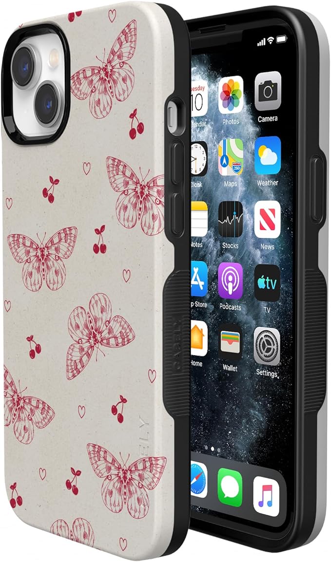 Casely iPhone 14 Case | Heart Flutters | Butterfly | Compatible with MagSafe | Bold Protective Design
