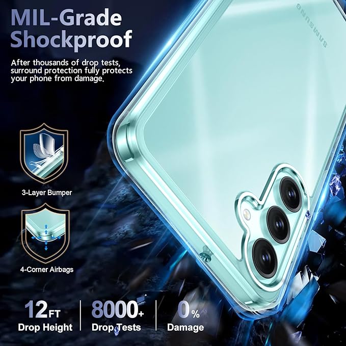 Red2Fire Designed for Samsung Galaxy A16 5G Case, [Military Grade Drop Protection] [Non-Yellowing] Scratch-Resistant Shockproof Protection Phone Case 6.7 inch,Clear