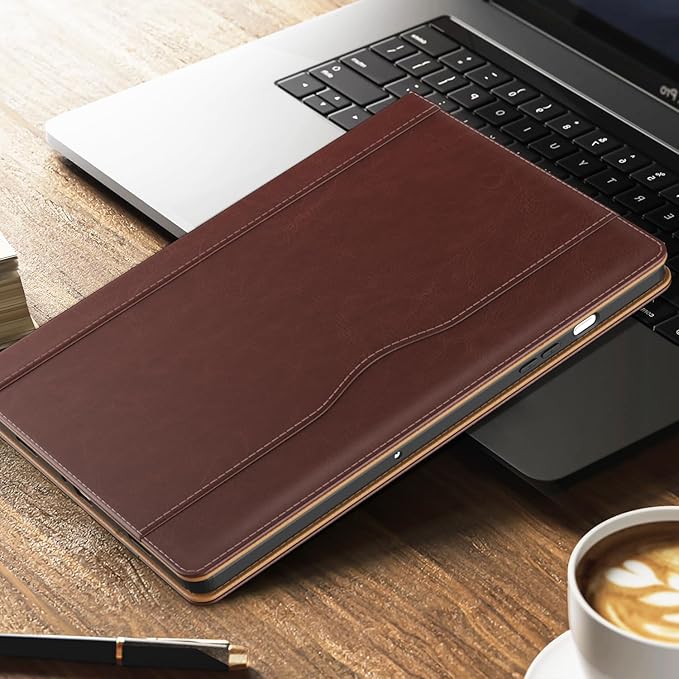 OKP Case for Samsug Galaxy Tab A9+ Plus 11 inch 2024(SM-X210/X216/X218), PU Leather Folio Cover with Multi-Angle Stand//Pen Holder, Auto Wake/Sleep Case for Galaxy A9+ 11" Tablet (Brown)