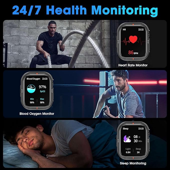 Smart Watches for Women with Android Samsung iPhone Compatible[Calls/Answer] 1.85" Smartwatch with Sleep/Heart Rate Monitor,100+ Sports Fitness Tracker,Pedometer for Steps Miles (Black-red)