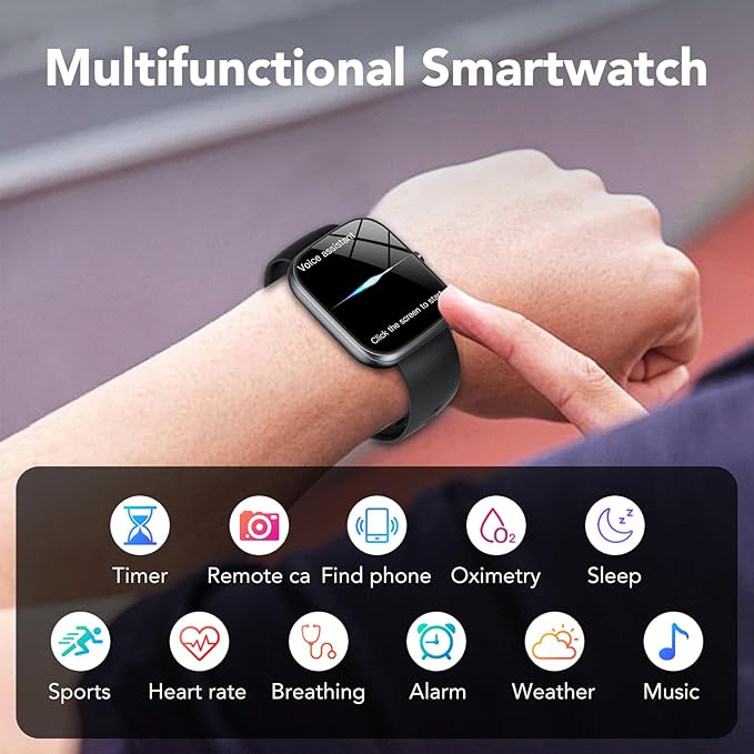 Smart Watch for Men Women (Answer/Make Call), 1.91" Smartwatch Fitness Activity Tracker, 100+ Sports Modes/Heart Rate/Sleep Monitor/Pedometer/Calories, IP68 Waterproof Fitness Watch for Android iOS