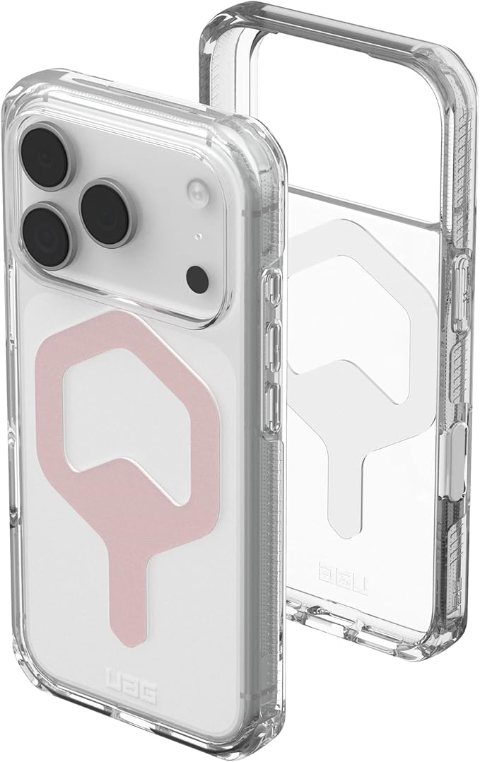 URBAN ARMOR GEAR UAG Designed for iPhone 17 Pro Case Plyo - Compatible with MagSafe Transparent Military Grade Protective Cover, Ice/Rose Gold