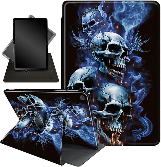 Case for Lenovo Tab M10 Plus 10.3", 360 Degree Rotating Folding Stand,with Auto Sleep/Wake Case for Lenovo Tab M10 Plus (2020 2nd Gen) TB-X606F/TB-X606X 10.3" FHD Tablet,Skull Head with Blue