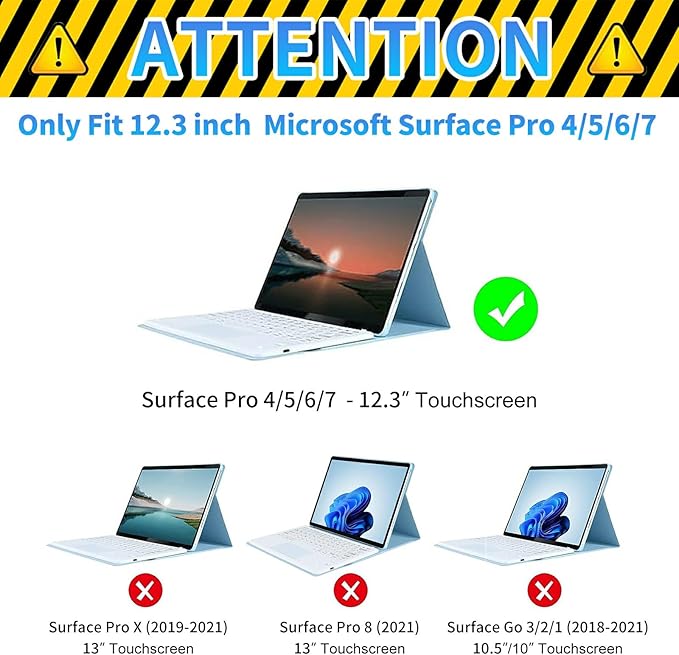 Case for Microsoft Surface Pro 7/7 Plus/Pro 6/5/4/LTE 12.3 Inch PU Leather Slim Lightweight Multiple Angles Stand Smart Cover with Auto Wake/Sleep, American Girls