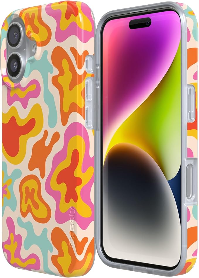 Casely iPhone 17 Case | Tropical Color Splash | Abstract Retro | Compatible with MagSafe | Classic Ultra Slim Design