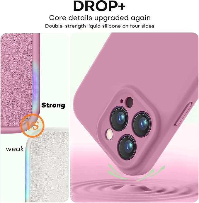 Vooii Compatible with iPhone 16 Pro Case, Liquid Silicone Upgrade [Camera Protection] [Soft Anti-Scratch Microfiber Lining] Shockproof Phone Case for iPhone 16 Pro 6.3 inch - Lavender Purple