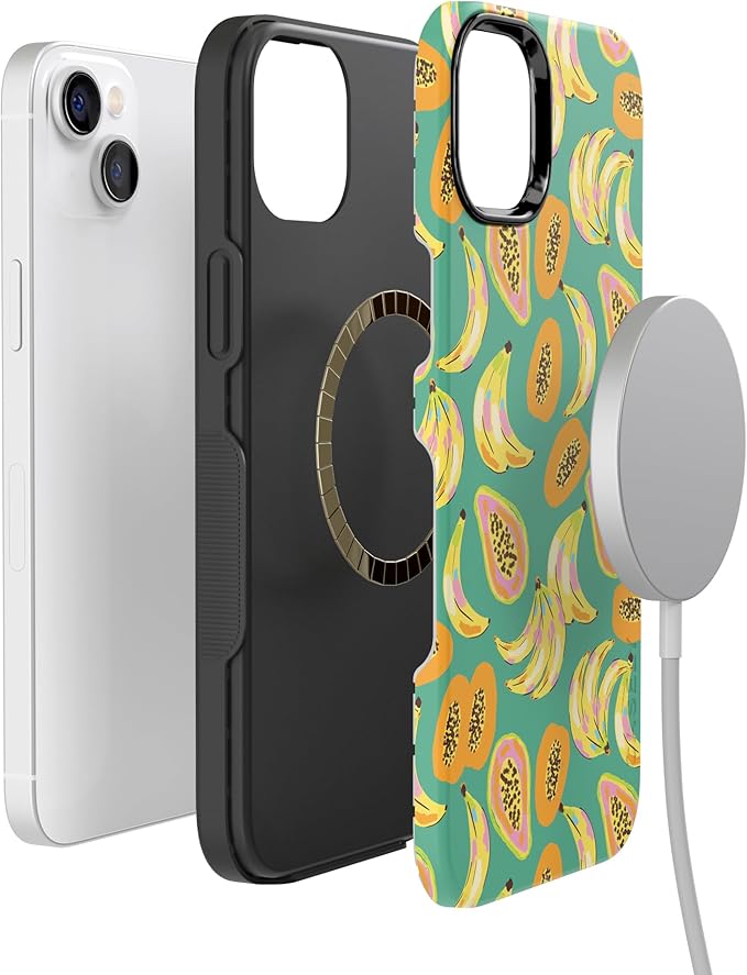 Casely iPhone 14 Case | Papaya Palms | Dippin' Daisy's Tropical Vacation | Compatible with MagSafe | Bold Protective Design