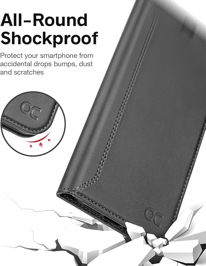 OCASE Retro Series Compatible with iPhone 14 Wallet Case with Card Holders [RFID Blocking][TPU Inner Shell ][Kickstand] PU Leather Flip Folio Shockproof Phone Cover 6.1 inch(Black)