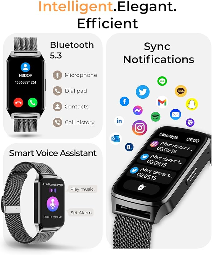 Fitness Tracker Watch for Women Men, Step Counter Work For iPhone and Android, IP68 Waterproof, Activity Track with Calorie, Sleep Monitor, 110+ Sports Modes Pedometer Smart Smartwatch (Black, 1.57)