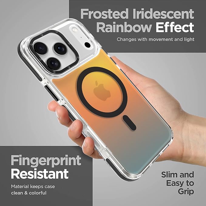 MOWIME Magnetic Case for iPhone 17 Pro Max [Compatible with Magsafe] [Cute Fashion Fluorescent Design] [1 Screen Protector] Slim Translucent Matte Case for iPhone 17 Pro Max 6.9" 2025, Black