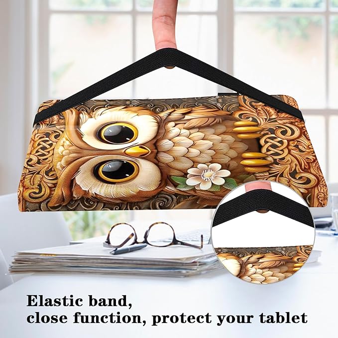 Case for Lenovo Yoga Tab Plus 12.7 inch 2025 Tablet, PU Leather Folio Shockproof Protective Cover for Lenovo Yoga Tab Plus 12.7" - Brown Owl