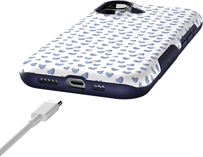 Casely iPhone 17 Case | Lovebug | Blue Hearts | Bold Protective Design | Compatible with MagSafe