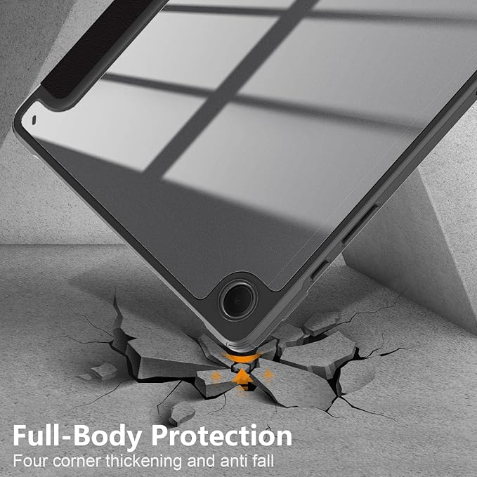 Case for Galaxy Tab A9+/A9 Plus 11 inch 2024,Shockproof Cover with Clear Transparent Back Shell Case for (SM-X210/X215/X216) Auto Wake/Sleep Function,D't Touch