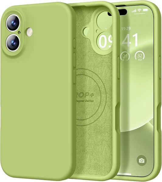 Vooii Magnetic Compatible with iPhone 17 Case (Compatible with Magsafe) (Upgraded Camera Protection) Liquid Silicone Shockproof Full Body Protective Phone Cover for Women Men, Cedar Green, 6.3"