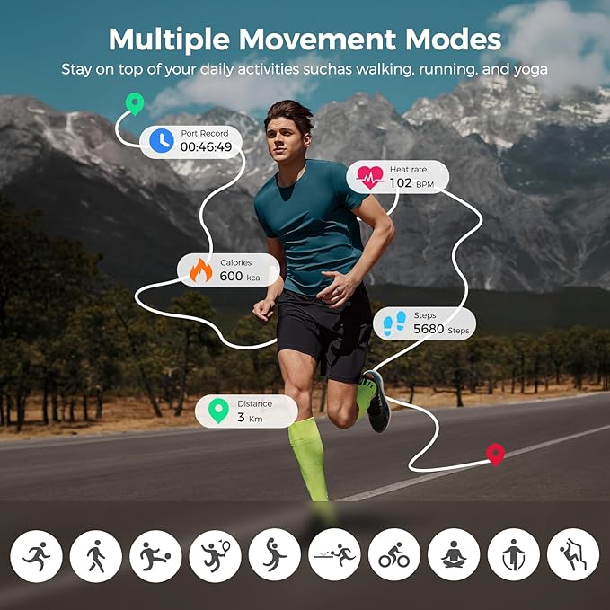 UniJethrou Smart Ring for Women Men, Health Fitness Tracker, IP68 Waterproof, Long Lasting Batteries Sleep Ring with Charging Case and Protector, Remote Photography, No App Fees (Black, 6#)