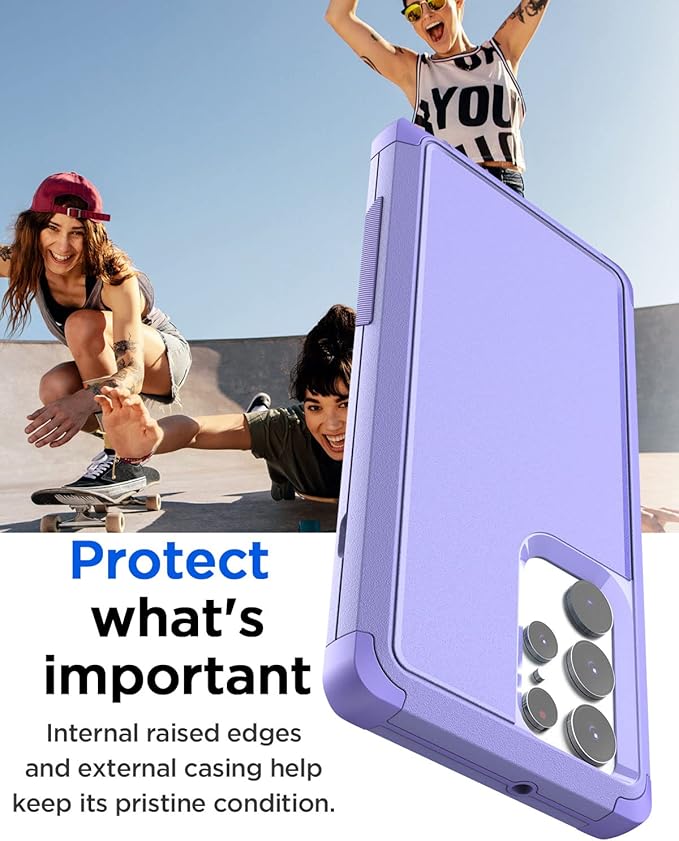 AICase Protective Cover Phone Case for Samsung Galaxy S22 Ultra/Heavy Duty, 3-Layer, Rugged, Pocket-Friendly, Durable, Military Grade Protection, Shockproof, Drop Proof, Dust-Proof, 6.8"