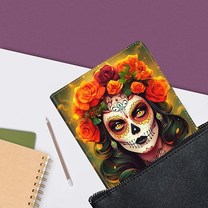 Case for Samsung Galaxy Tab A9 Plus 11 inch 2023，Slim Fit Foldable Standing Cover Case with Auto Sleep/Wake for Galaxy Tab A9+ 11’2023 (SM-X210/X216/X218)，Skull Girl