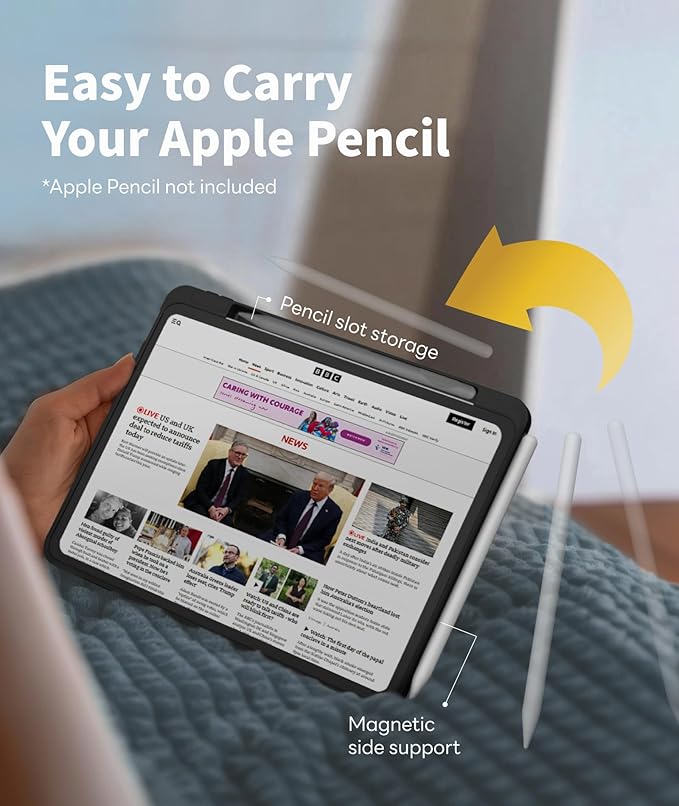 EIP for iPad (A16) 11th/10th Generation Case(2025/2022), Adjustable Hinge Stand, Portrait/Landscape View, Rotating Stand with Removable Magnetic Cover, Auto Wake/Sleep, Dual-Device Use