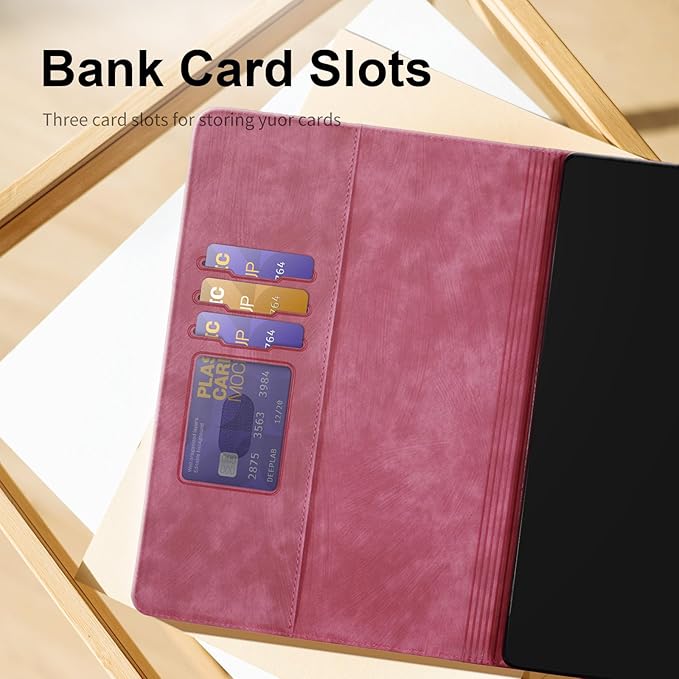Case for Samsung Galaxy Tab A9 Plus 11 Inch 2023 Tablet Cover PU Leather Magnetic Closure Protective Card Slots Wallet for Samsung Galaxy Tab A9 Plus 11 Inch 2023 Pink