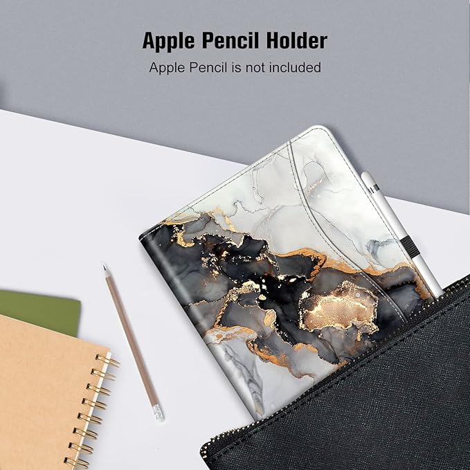 Fintie Case for iPad 9th / 8th / 7th Generation (2021/2020/2019) 10.2 Inch - [Corner Protection] Multi-Angle Viewing Stand Cover with Pocket & Pencil Holder, Auto Sleep Wake, Cloudy Marble