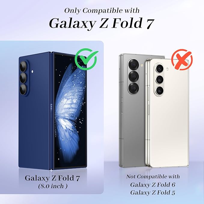 GVIEWIN for Samsung Galaxy Z Fold 7 Case with Privacy Screen Protector [Compatible with Magsafe][Built-in Kickstand] Magnetic Full-Body Hinge Protection Slim Phone Case for Z Fold 7, Aurora/Azure Blue