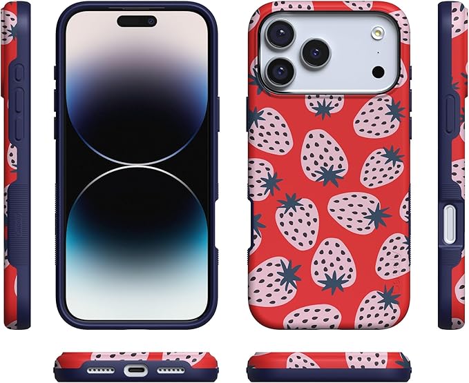 Casely iPhone 17 Pro Case | I'd Pick You | Red Strawberry | Compatible with MagSafe | Bold Protective Design