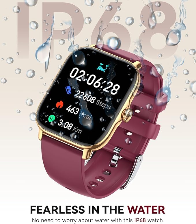 Smart Watch for Women Men- Answer/Make Call, 2025 IP68 Waterproof Fitness Step Sleep Tracker Watch with Monitor Activity Counter Smartwatch for Andriod iPhone iOS Samsung Compatible