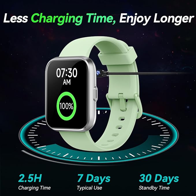 Fitpolo Smart Watches for Men/Women, 1.8'' Alexa Built-in Fitness Tracker Watch with Bluetooth Calls, IP68 Waterproof, Heart Rate/Sleep/SpO2/Stress Monitor, 110 Sport Modes for Android & iPhone