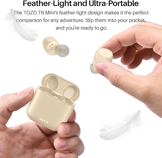 TOZO T6 Wireless Earbuds, Bluetooth 5.3 Ear Buds, Stereo Sound in Ear Headphones, 50 Hours Playtime, Wireless Charging Case, APP Customizable EQs, IPX8 Waterproof Earphones