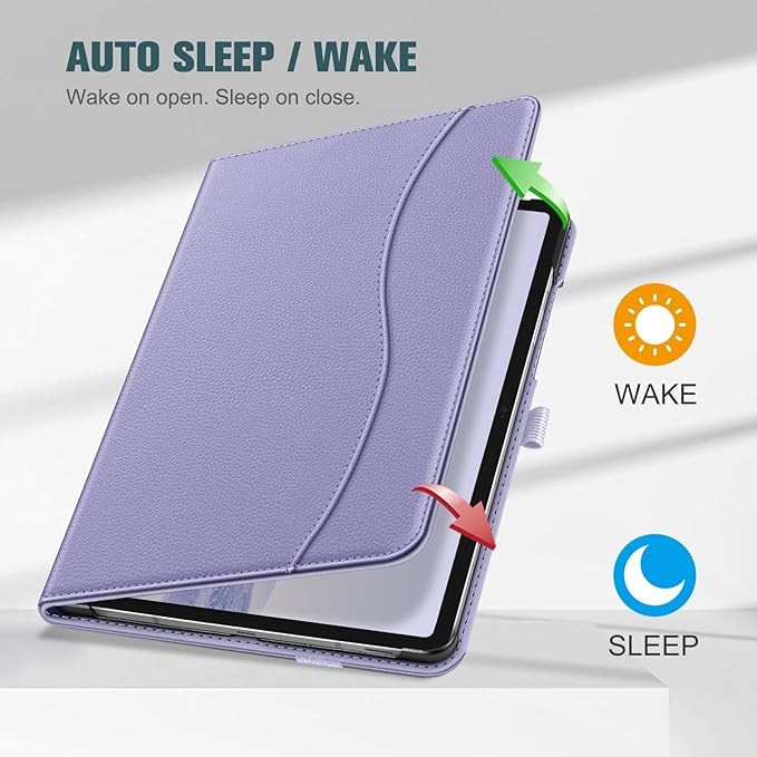 Fintie Case for Samsung Galaxy Tab S10 Lite/ S10 FE/ S9 FE 5G 10.9 Inch/Tab S9 11 Inch with S Pen Holder, Multi-Angle Viewing Protective Cover with Pocket, Auto Sleep/Wake, Lilac Purple