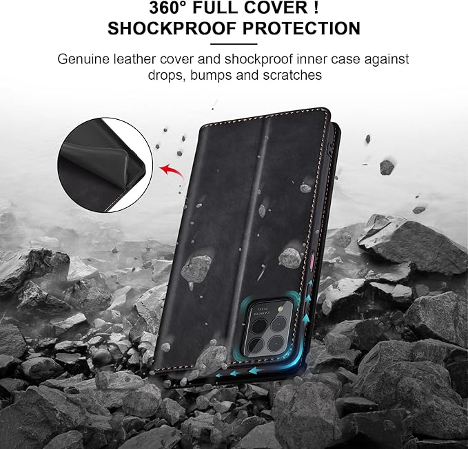 Jasonyu Flip Wallet Case for T-Mobile Revvl 6 Pro/6X Pro 5G,Leather Magnetic Folio Cover with Card Holder,Kickstand - TPU Shockproof Durable Protective Phone Case,Black