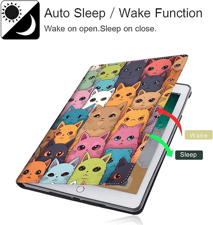 Case for Galaxy Tab A9 Plus ， Auto Sleep/Wake Multi-Angle Viewing Slim Folio Stand Cover for Samsung Galaxy Tab A9+/A9 Plus 11 Inch 2023 (SM-X210/X216/X218), Kawaii Cat