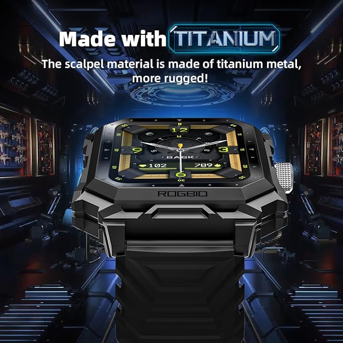 Military Smart Watch for Men (Answer/Dial Call) 680mAh Battery Tactical Rugged IP69 Waterproof Indestructible Smartwatch for Android Phones Fitness Tracker with Blood Pressure Heart Rate