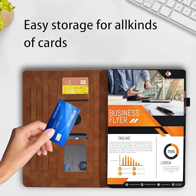 Case for Lenovo Tab P12 12.7 inch Cover (Model:TB370FU) Magnetic PU Leather Folio Adjustable Stand Shell Foldable Card Holder Multi-Angle Tab P12,