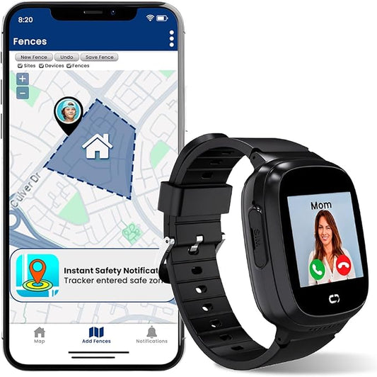 Kids Watch with GPS Tracker, Two-Way Calling, Real-Time Tracking & SOS Alerts - Smart Watch for Kids Call and Text with Geo-Fencing, School Mode, Water-Resistant, Long Battery Life & Parental Controls