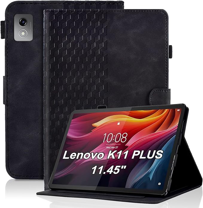 Case for Lenovo Tab K11 Plus 11.45 Inch (Model TB352FU) 2024 Magnetic PU Leather Folio Cover Card Holder Multi-Angle Lenovo Tab K11 Plus,Black