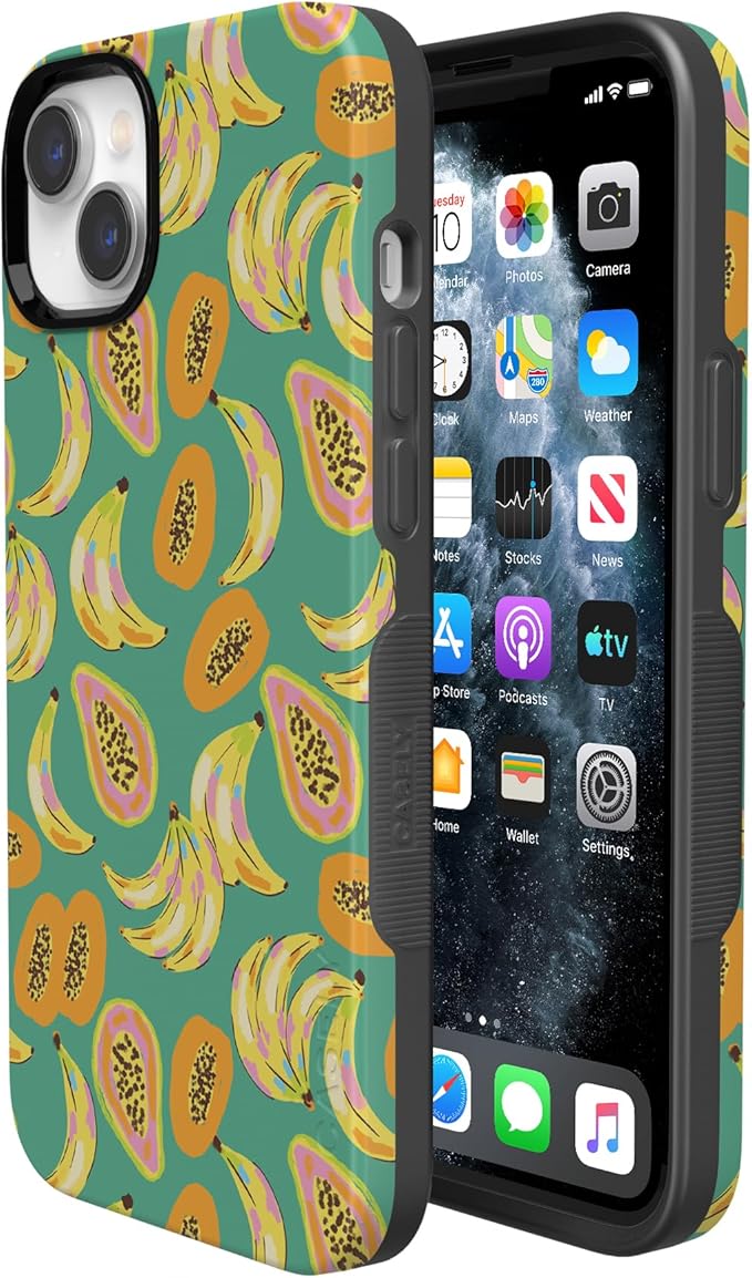 Casely iPhone 14 Case | Papaya Palms | Dippin' Daisy's Tropical Vacation | Compatible with MagSafe | Bold Protective Design