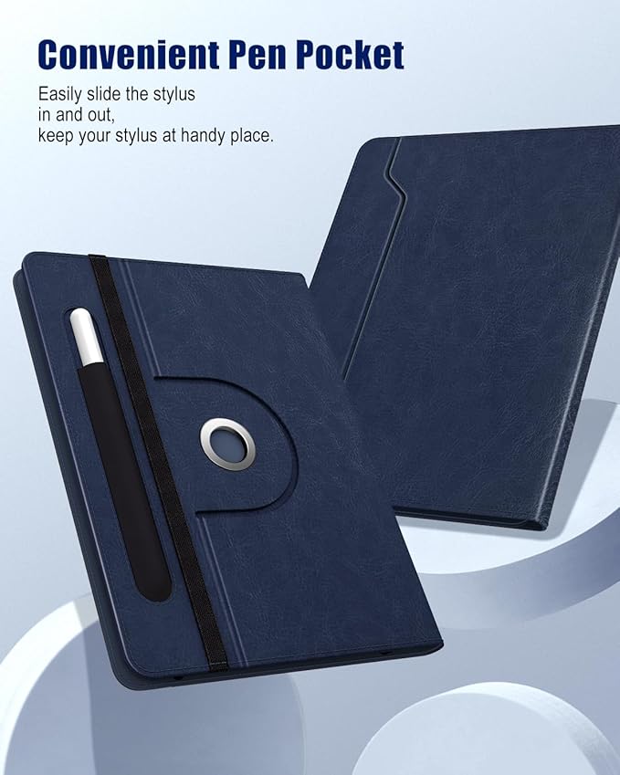 TiMOVO Universal Case for 9-11 Inch Tablet, 360 Degree Rotating Stand Protective Cover with Pen Pocket for 9 10 10.1 Inch Android Touchscreen Tablet, Dark Blue