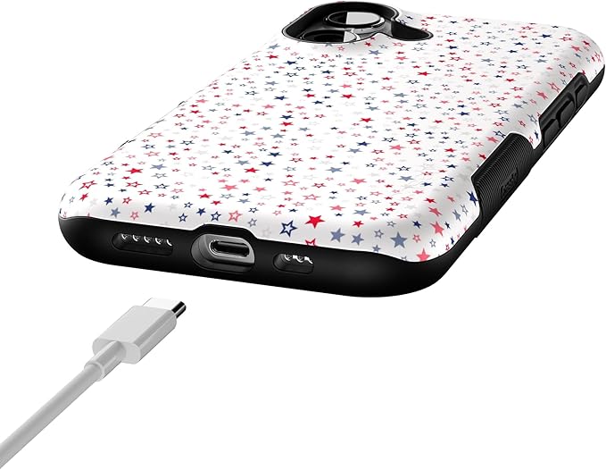 Casely iPhone 17 Case | Seeing Stars | Red, White & Blue | Bold Protective Design | Compatible with MagSafe
