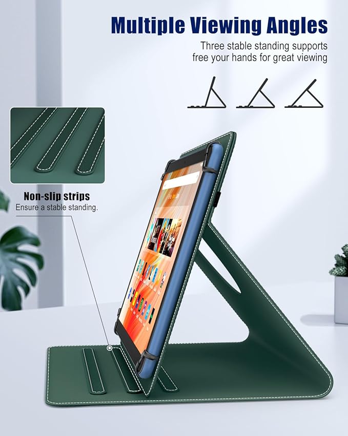 TiMOVO Universal Case for 9-11 Inch Tablet, 360 Degree Rotating Stand Protective Cover with Pen Pocket for 9 10 10.1 Inch Android Touchscreen Tablet, Midnight Green