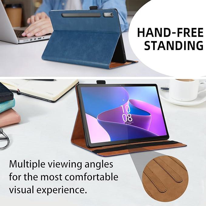 Case for Lenovo Tab P11 Pro 11.2" 2nd Gen 2022 (TB-138FC/TB-132FU) Bussiness Premium PU Leather Stand Folding Folio Cover for Lenovo Pad Pro 2022 Modle Shell Cover 11.2 inch -Navy Blue