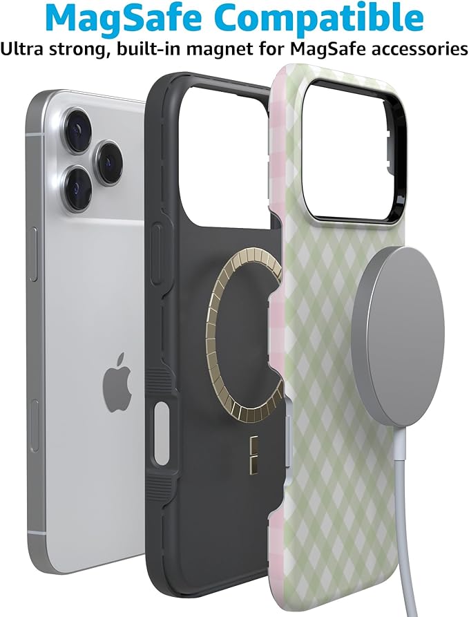 Casely iPhone 17 Pro Case | Mint Lattice | Sunday Best | Compatible with MagSafe | Bold Protective Design