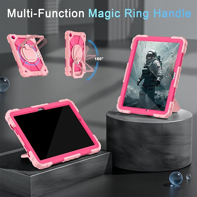 Case for Samsung Galaxy Tab A9+/ A9 Plus 11 Inch (SM-X210/X216/X218) with Screen Protector/360 Rotating Stand, Military Grade Shockproof Cover for A9 Plus Tablet Case