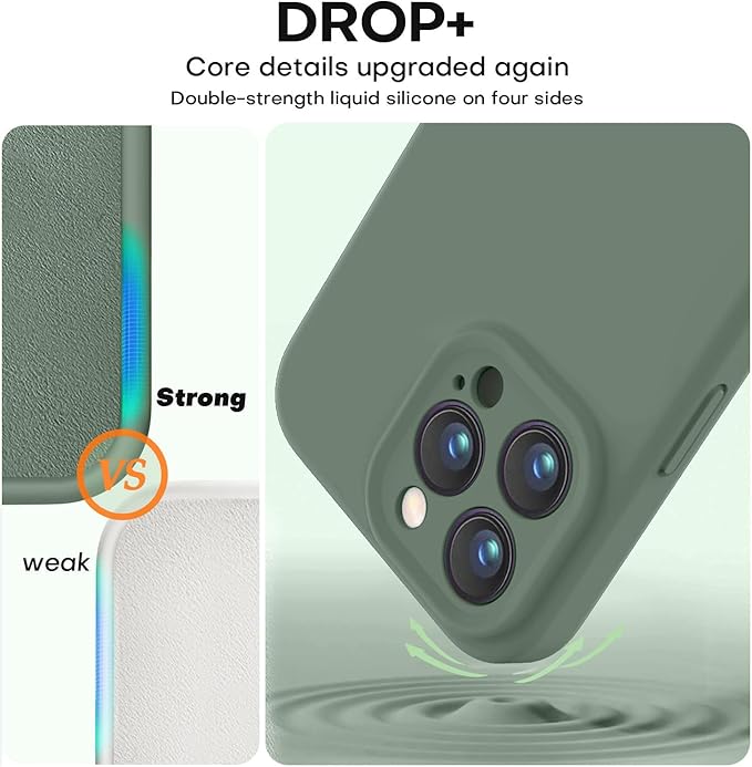 Vooii Compatible with iPhone 15 Pro Max Case, Upgraded Premium Silicone, [Camera Protection] [Soft Anti-Scratch Microfiber Lining] Shockproof Phone Case for iPhone 15 Pro Max 6.7 inch - Cypress