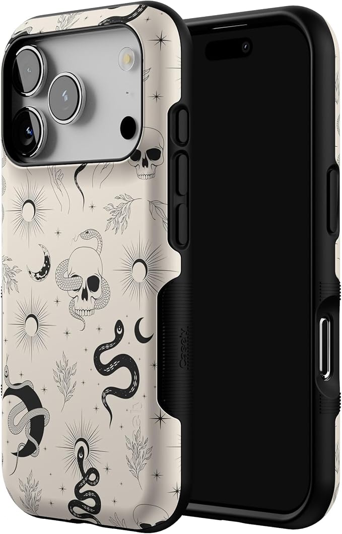 Casely iPhone 17 Pro Case | No Further Explanation | Snakes & Skulls | Bold Protective Design | Compatible with MagSafe