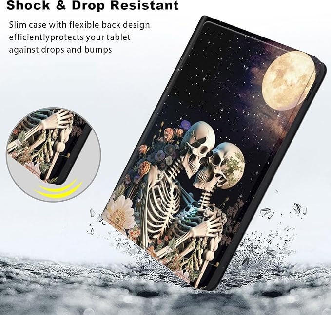 Slim Case for Samsung Galaxy Tab S10 FE / S9 FE 5G 10.9" & Tab S9 11", PU Leather Protective Cover, Multi-Angle Stand, Auto Sleep/Wake, Love to Embrace