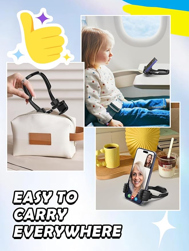 Dad Gifts for Fathers Day from Daughter Son Cell Phone Stand: 2 Pack UPGRADE Adjustable Thumbs Up Lazy Phone Holder for Desk Fun Birthday Gifts for Grandma Teens Girls Boys Adults Husband from Wife