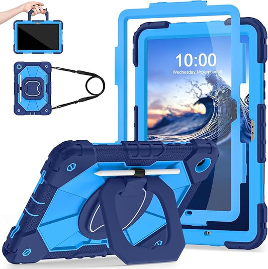 Case for Samsung Galaxy Tab A9+/A9 Plus 11 Inch (SM-X210/X216/X218) with Screen Protector/Rotating Stand/Pen Holder,Military Grade Shockproof Cover for Galaxy Tab A9 Plus Tablet Case
