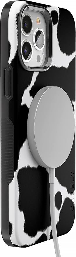 Casely iPhone 14 Case | Current Mood | Cow Print | Compatible with MagSafe | Bold Protective Design